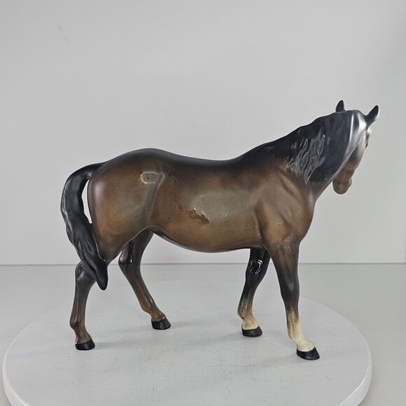 Vintage Beswick England Bay Mare Horse Facing Left Figurine Matte Variation #976 - Picture 5 of 10